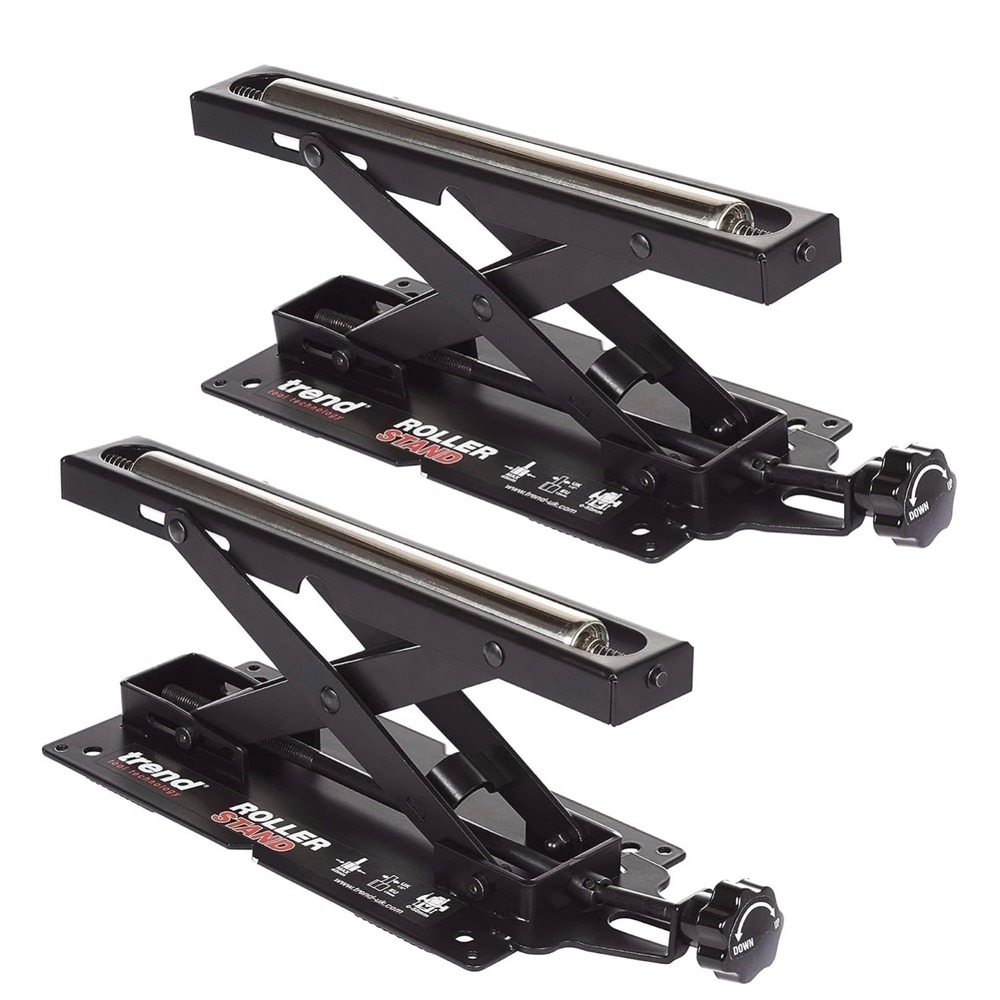 Trend R/STAND/A Adjustable Benchtop Roller Stand Pair for Woodworking Support